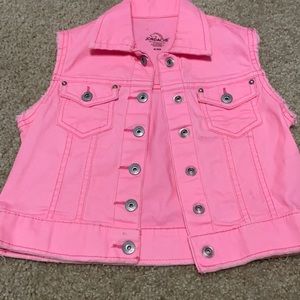 Pink jean vest